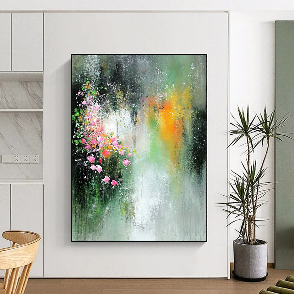 Colorful Floral Abstract Painting for Feminine - Style Beauty Salons GAB1339