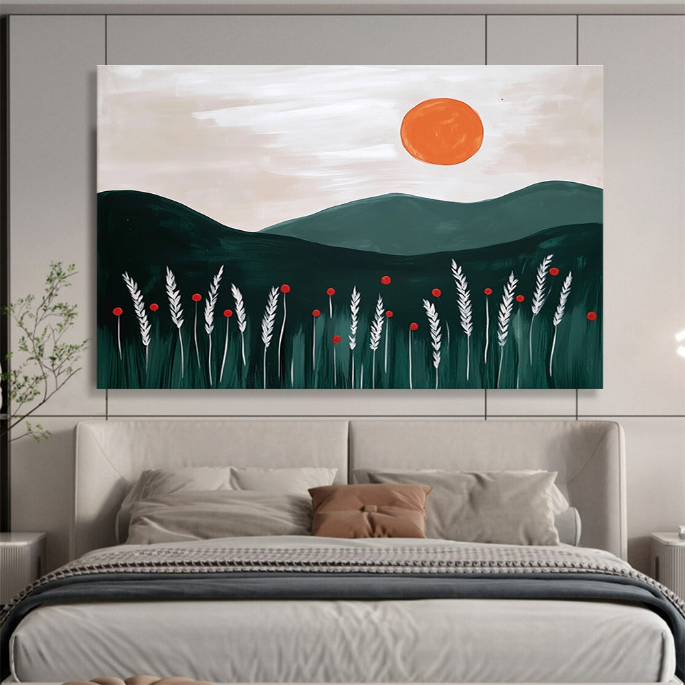 Minimalist Landscape with Sun  Calm and Serene ABS057