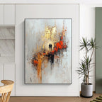 Romantic Silhouette Couple Abstract Painting for Intimate Spaces GAB0682
