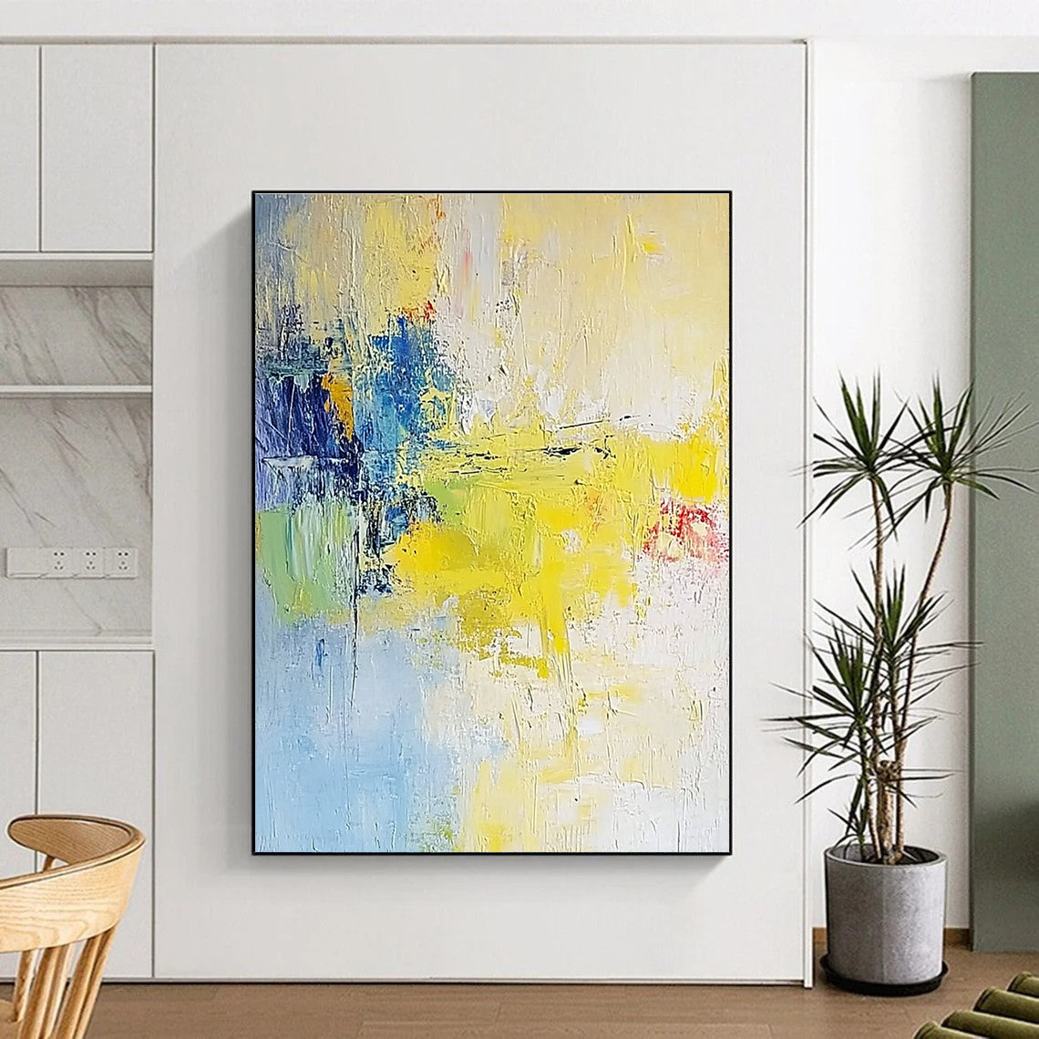 Yellow Blue Green Abstract Painting with Fresh Optimism WINK488