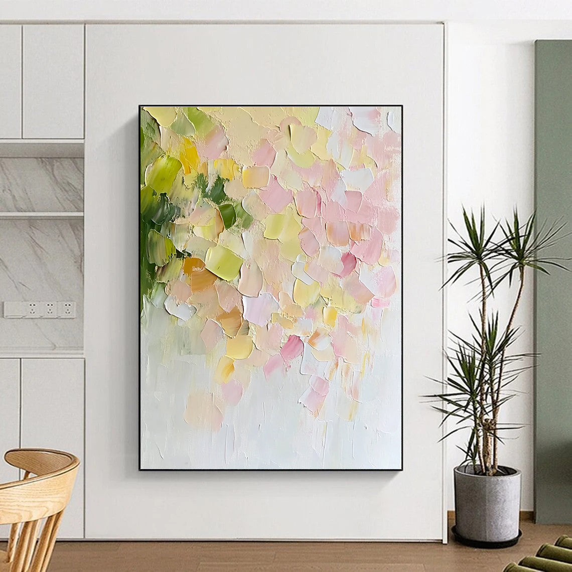 Textured Abstract Blossoms Painting with Tactile Beauty WINK415