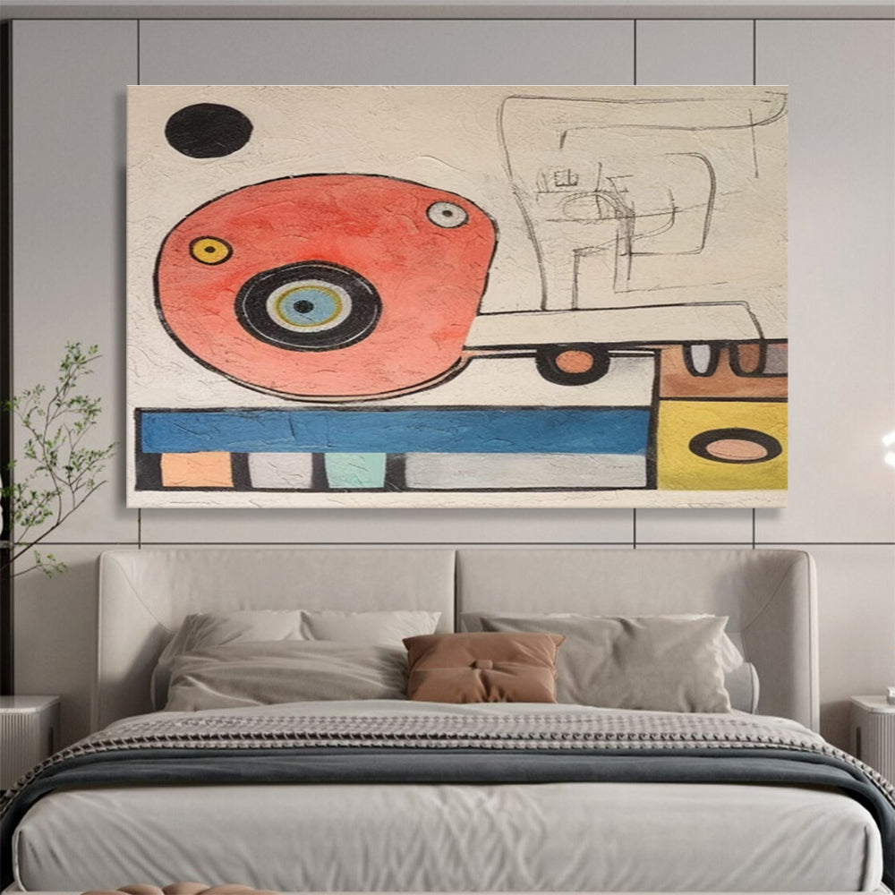 Whimsical Abstract Forms Painting with Retro Vibes YHT004
