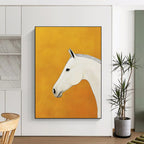 White Horse Portrait Stylized Equine Abstract Painting GAB0229