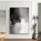 Gray Abstract Textures Painting with Subtle Depth WINK347