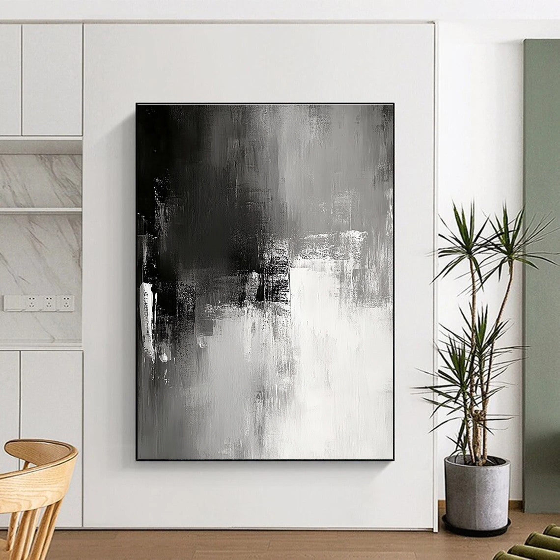 Gray Abstract Textures Painting with Subtle Depth WINK347