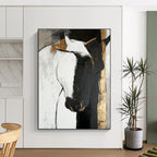 Horse in Gold Accent Abstract Painting for Luxurious Stables GAB0788