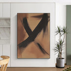 Minimalist Brown Black Abstract Painting with Subtle Impact WINK592