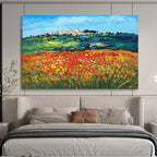 Tuscan Field Abstract Painting for Italian Villa Rental Offices YHT468