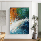 Energetic Wave Abstract Painting for Dynamic Spaces GAB0732
