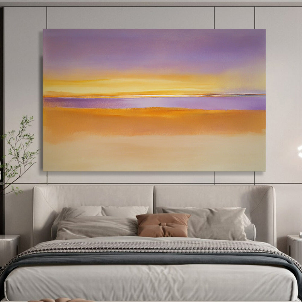 Purple and Orange Gradient Landscape with Soft Horizons Abstract Painting ABS361