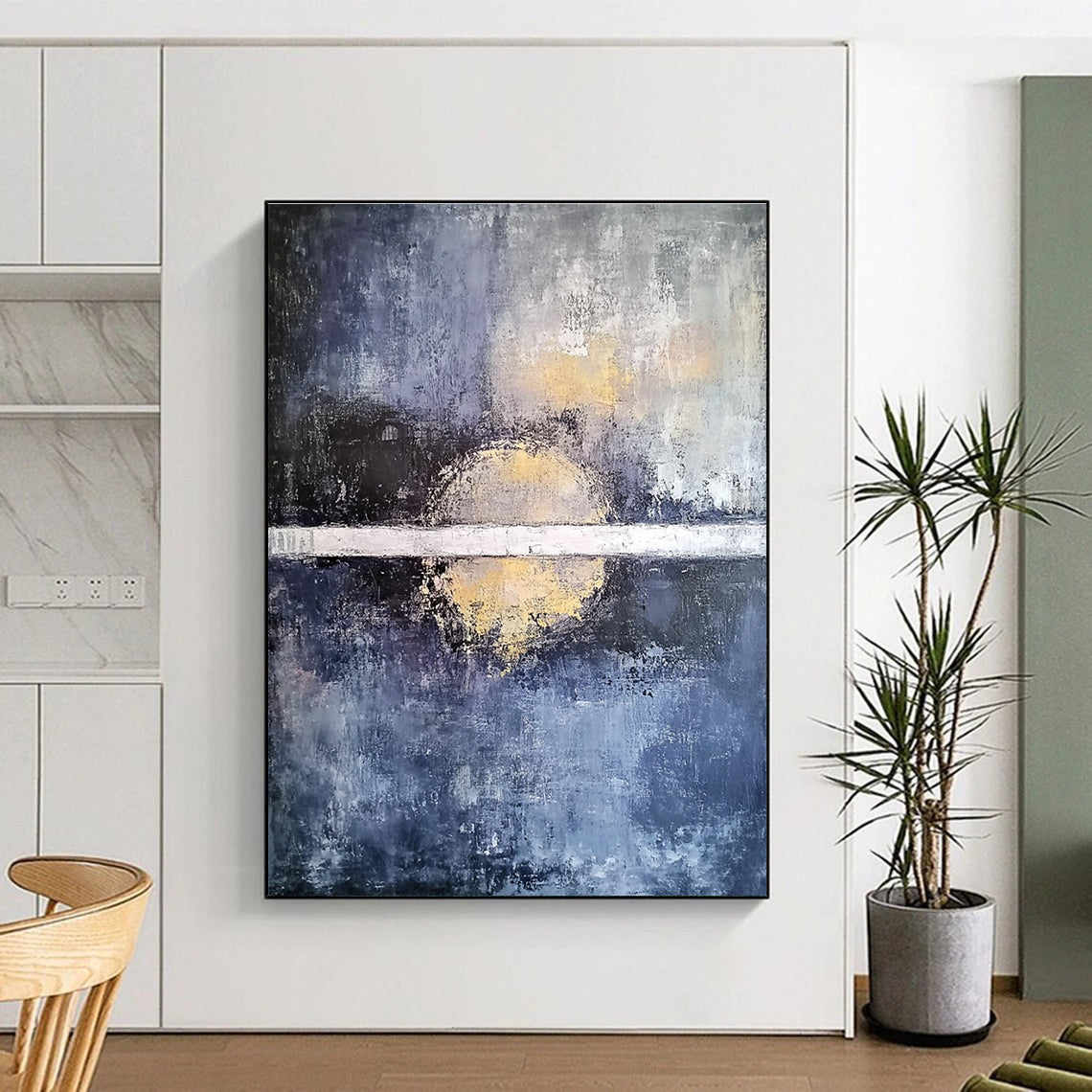 Sunset Reflection Abstract - Serene Landscape Abstract Painting GAB0654