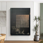 Black and Gold Grid Abstract Painting for Contemporary Art Spaces HENG306