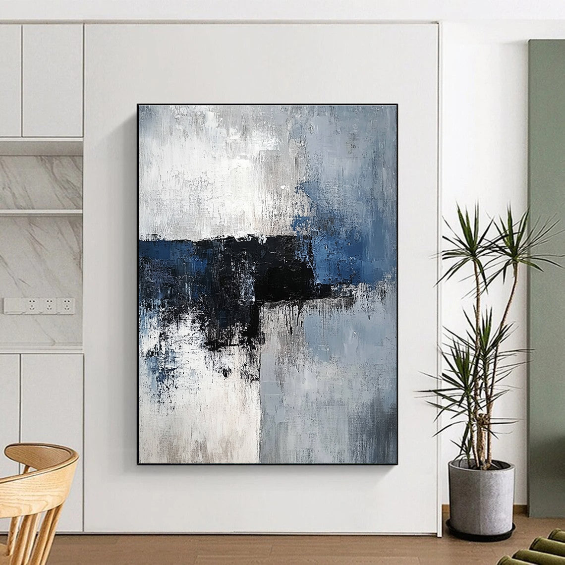 Blue - Gray - Black Abstract Painting with Moody Depth WINK535