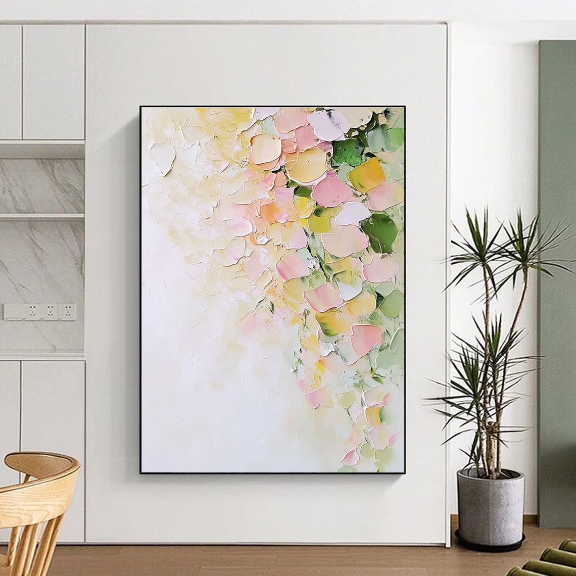 Textured Floral Abstract - Tactile Botanical Abstract Painting GAB0493