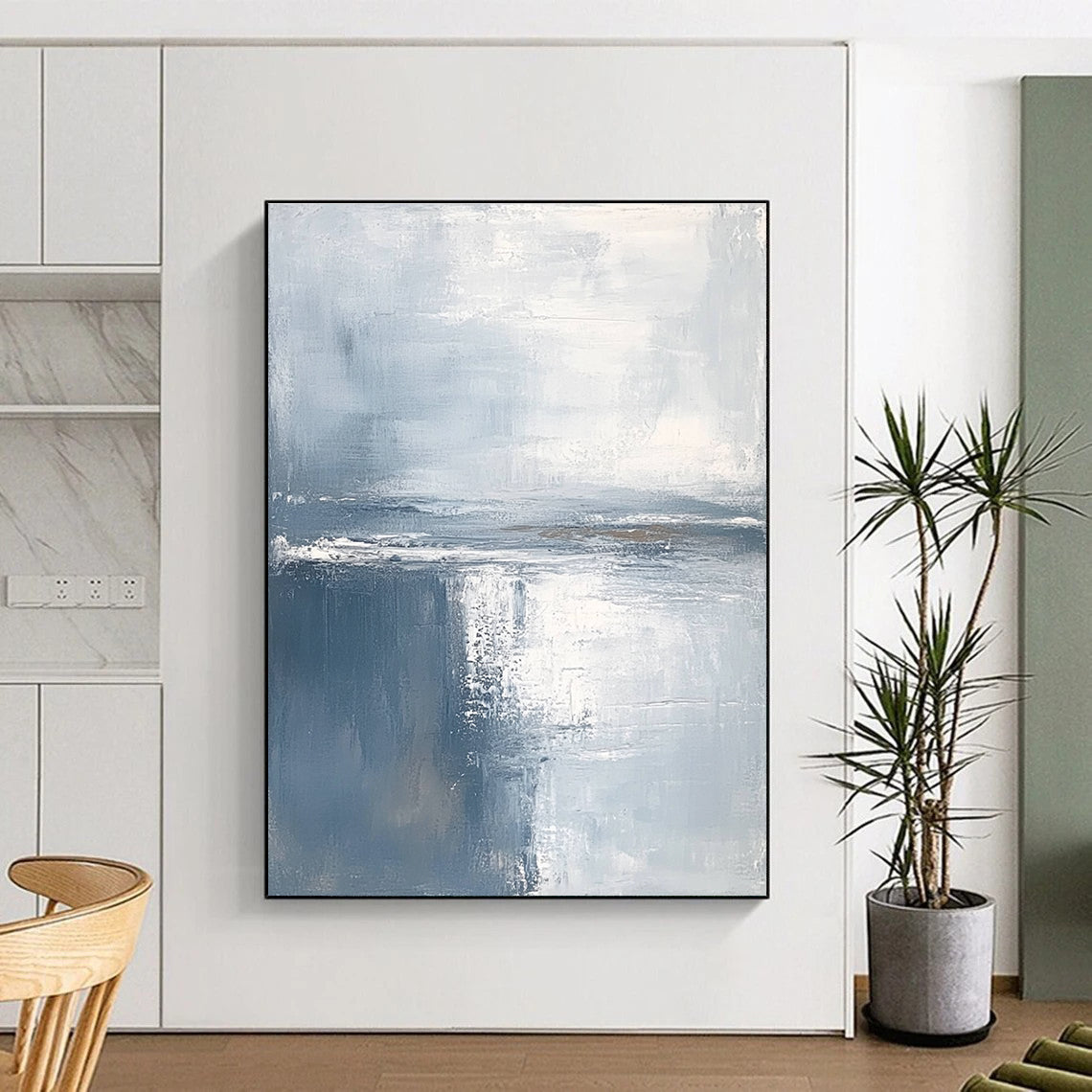 Light Blue Sea - Themed Abstract Painting for Coastal - Inspired Bedrooms GAB0960
