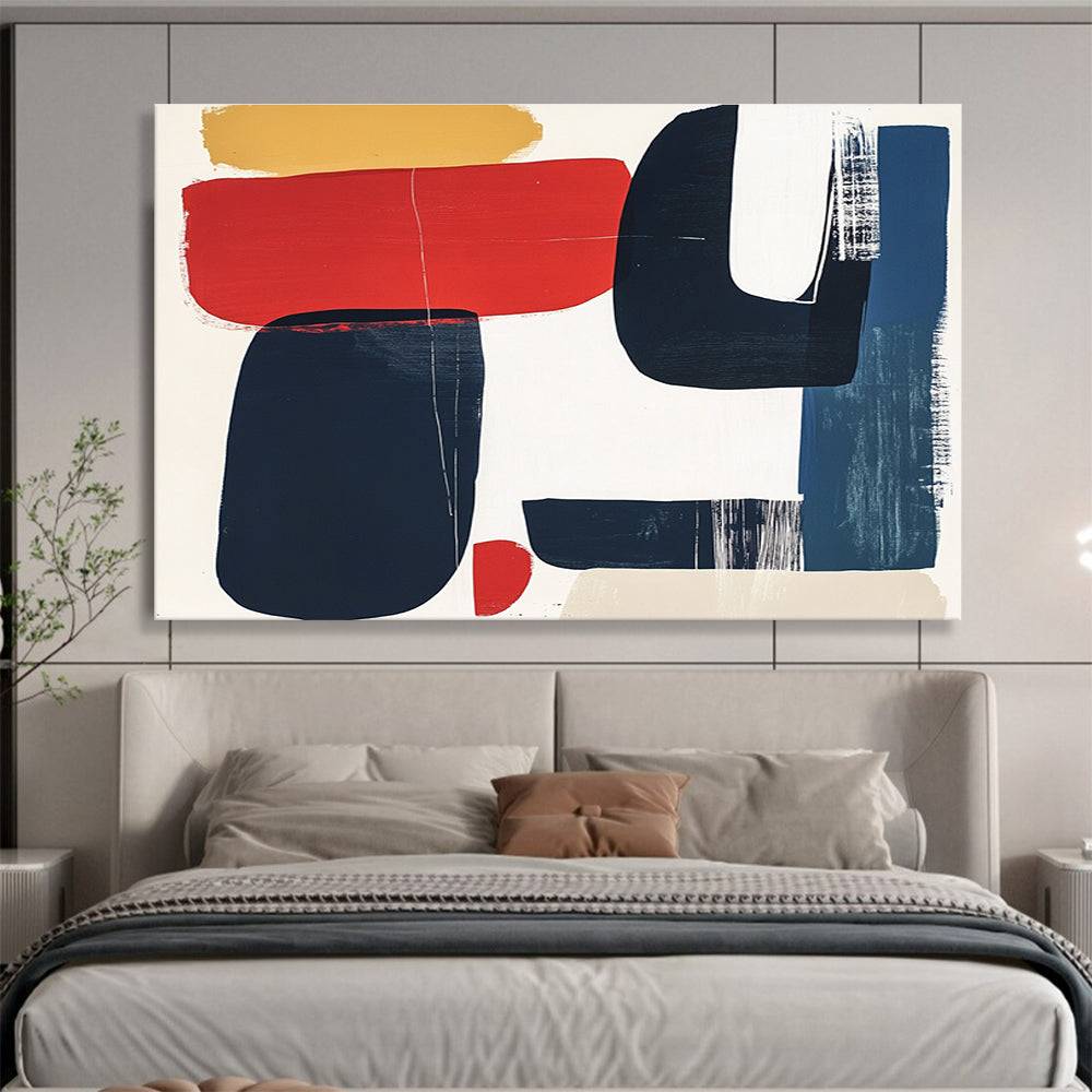 Dynamic Geometric Abstract with Red and Black ABS083