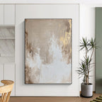 Beige and Gold Abstract Painting with Subtle Luxury WINK123