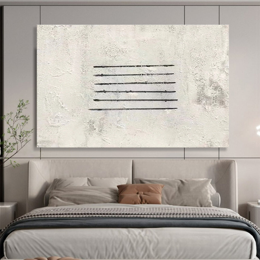 Simple Black Lines Abstract Painting for Modern Office Break Rooms YHT264