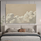 Beige Sky & Fluffy Clouds  Serene Minimalism ABS046