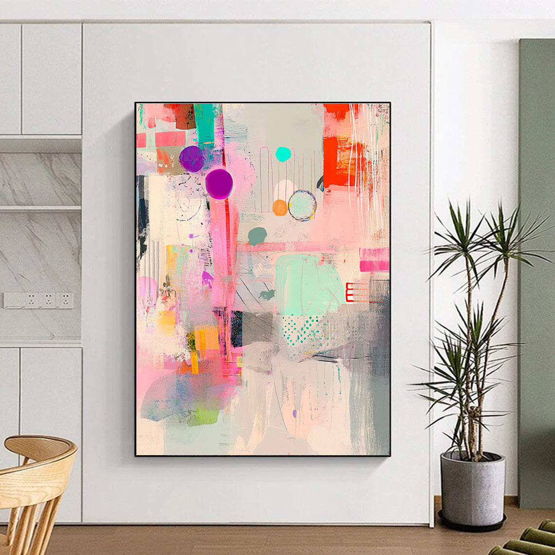 Vibrant Abstract Mix Painting with Eclectic Energy WINK138