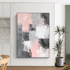 Pink and Gray Abstract Painting with Gentle Contrast WINK317