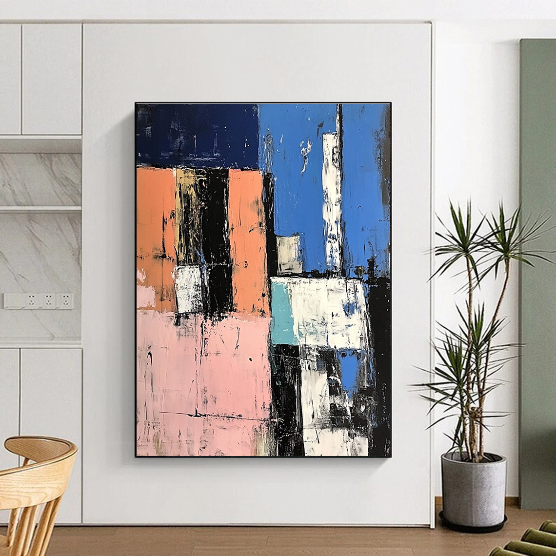 Urban Abstract Blocks Industrial Cityscape Abstract Painting GAB0268