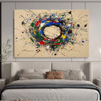 Color Splatter Abstract Circle Painting with Playful, Energetic Chaos ABS489