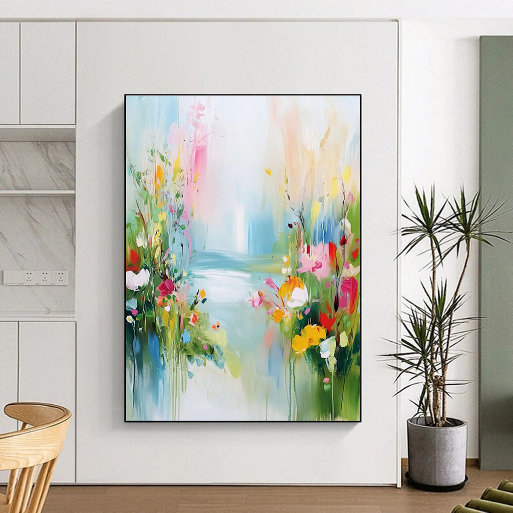 Floral Path Abstract Painting with Vibrant Brushstrokes GAB0007