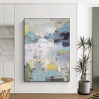 Colorful Abstract Cityscape Composition Abstract Painting for Urban - Inspired Cafes HENG352