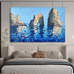 Sea Rocks Abstract Painting for Beachfront Home Studies YHT478
