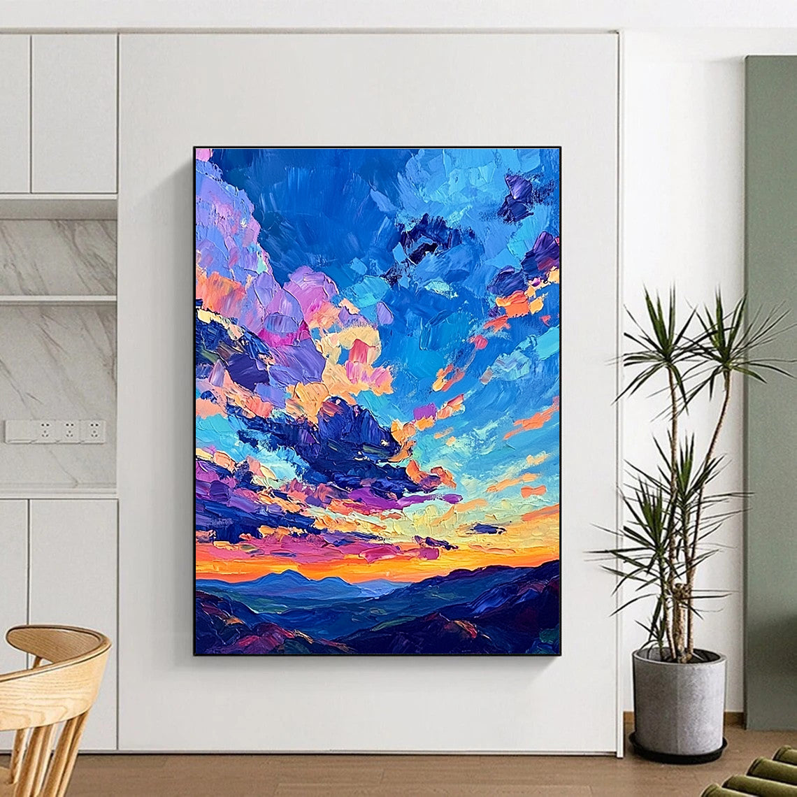 Colorful Sky Landscape Impressionistic Abstract Painting for Nature Lovers GAB1505