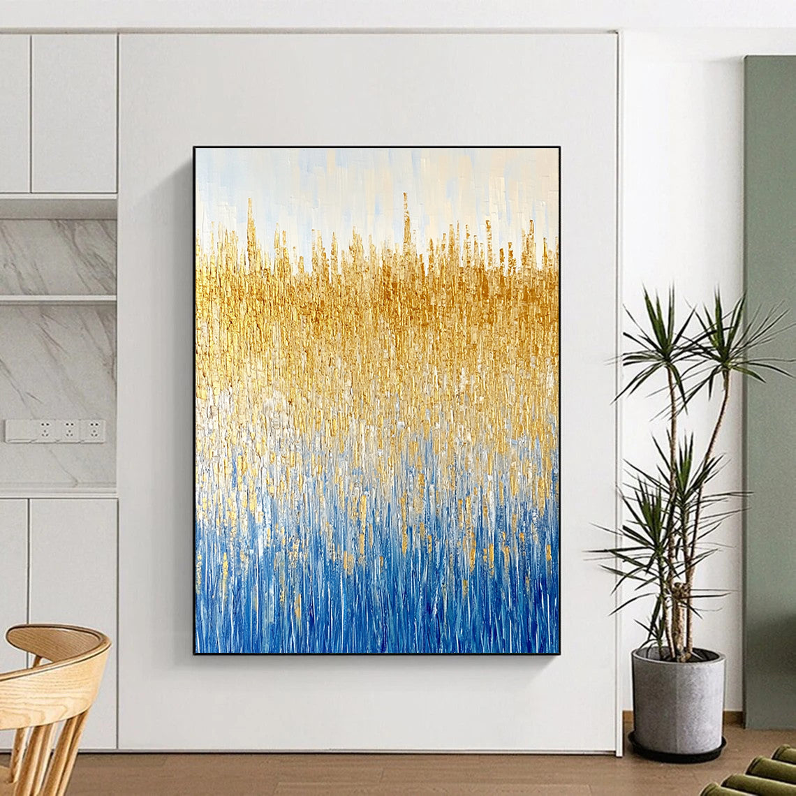 Golden Reeds Abstract Painting for Luxurious Decor GAB0708