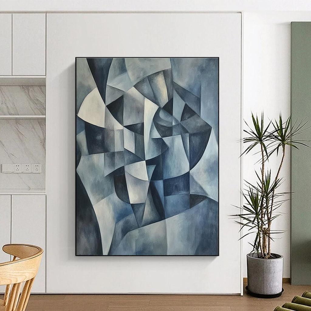 Monochromatic Geometric Abstract Painting with Precision WINK591