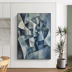 Monochromatic Geometric Abstract Painting with Precision WINK591