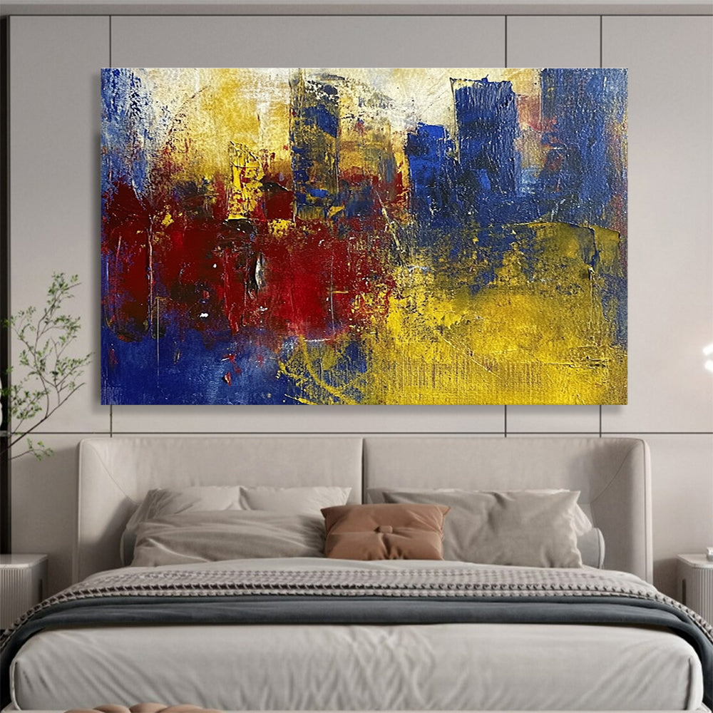 Abstract City Fragment Painting with Textured, Urban Layers ABS515