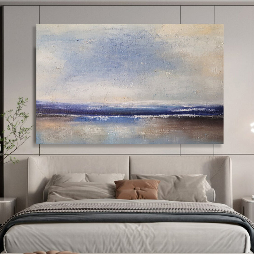 Serene Sea Horizon Abstract Painting for Peaceful Spaces YHT036