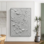 White Textured Surface Abstract Painting with Subtle Depth WINK093