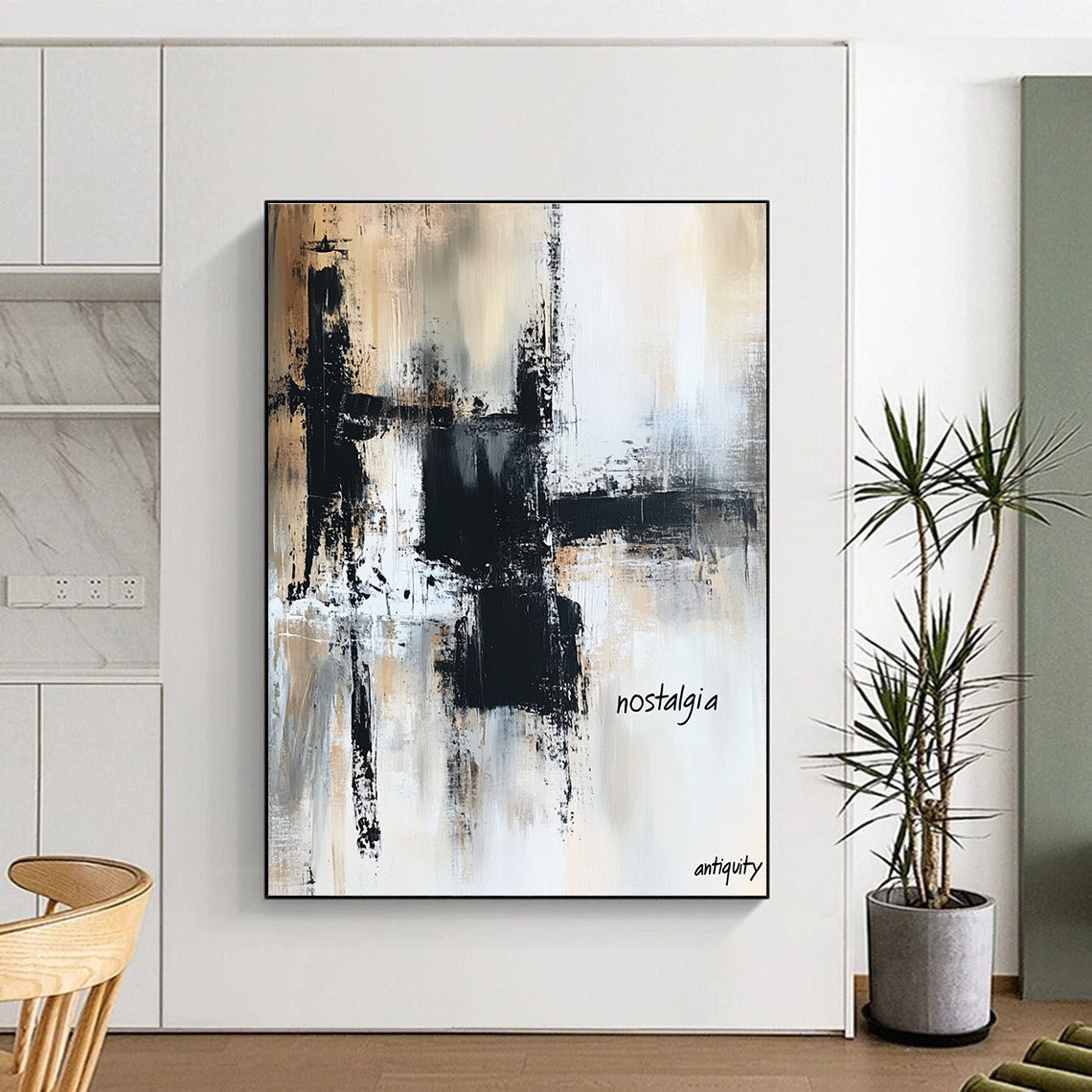 Nostalgia Abstract Composition Painting for Vintage - Themed Cafes GAB1172