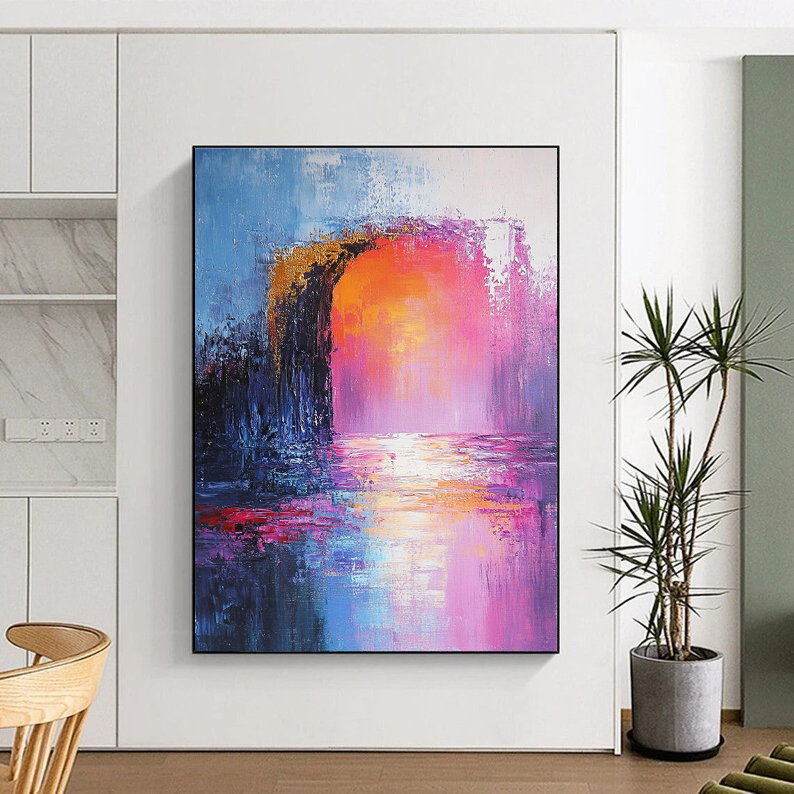 Colorful Archway Sunset Abstract Painting for Dreamy Spaces GAB0728