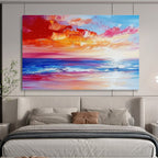 Colorful Sunset Beach Abstract Painting ABS234