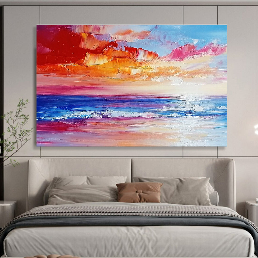 Colorful Sunset Beach Abstract Painting ABS234
