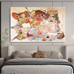 Soft - Hued Abstract Composition Painting for Serene Bedroom Retreats YHT241