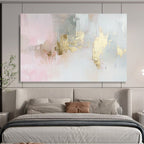 Gold - Accented Pastel Abstract Painting with Subtle Luxurious Touches ABS544
