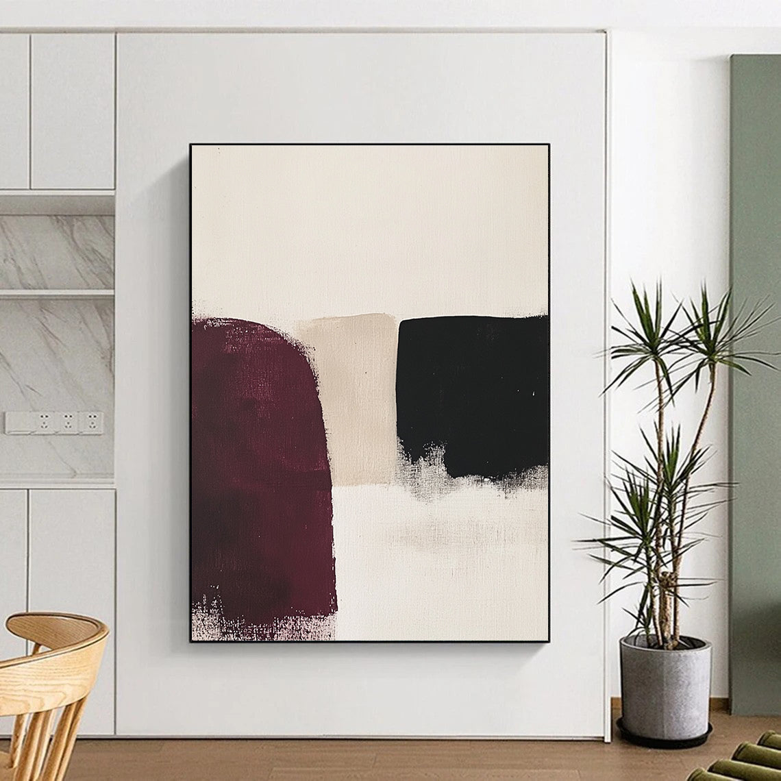 Repeating Deep Shapes Abstract Painting with Rhythmic Allure WINK176