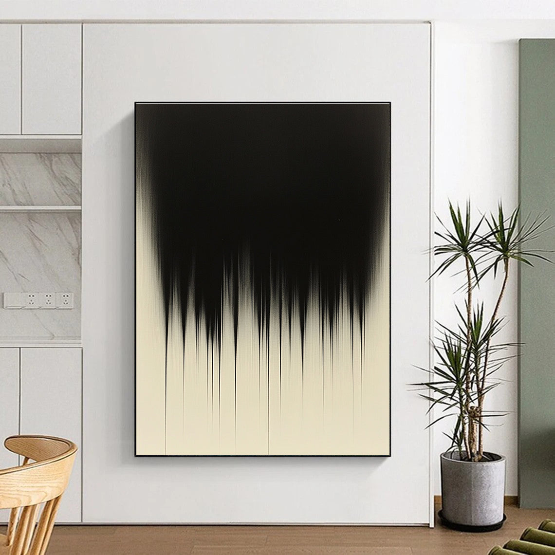 Black Gradient Art Subtle Monochrome Abstract Painting GAB0221