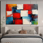 Geometric Color Collage Abstract Painting with Dynamic, Structured Combinations ABS505