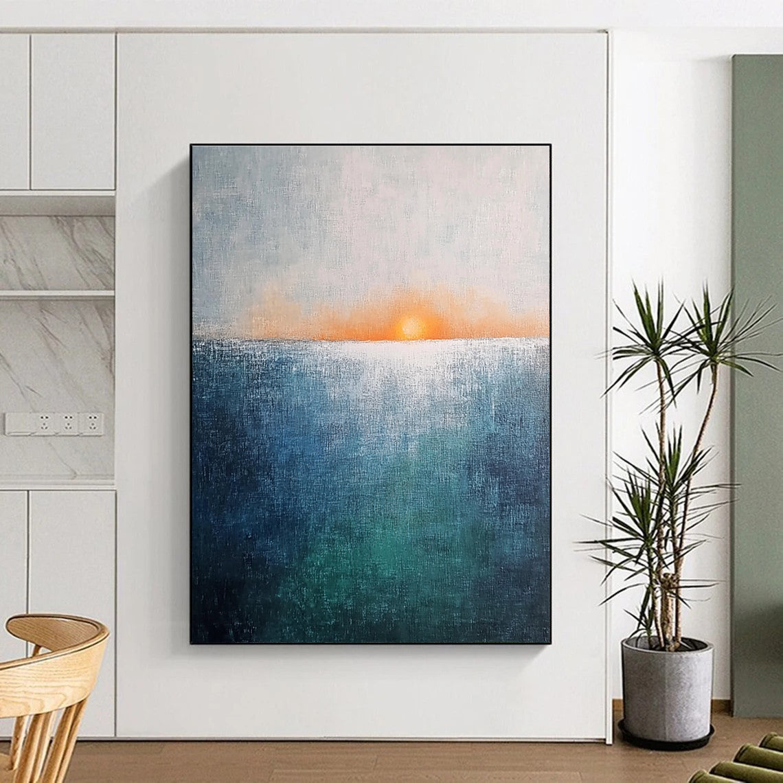 Sea Sunset Abstract - Tranquil Coastal Landscape Art GAB0530