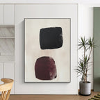 Dual Dark Shapes Abstract Painting with Understated Drama WINK168