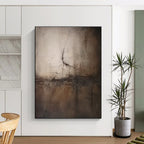 Dark Textured Abstract with Cracked Effect Abstract Painting for Art - Centric Studies HENG357