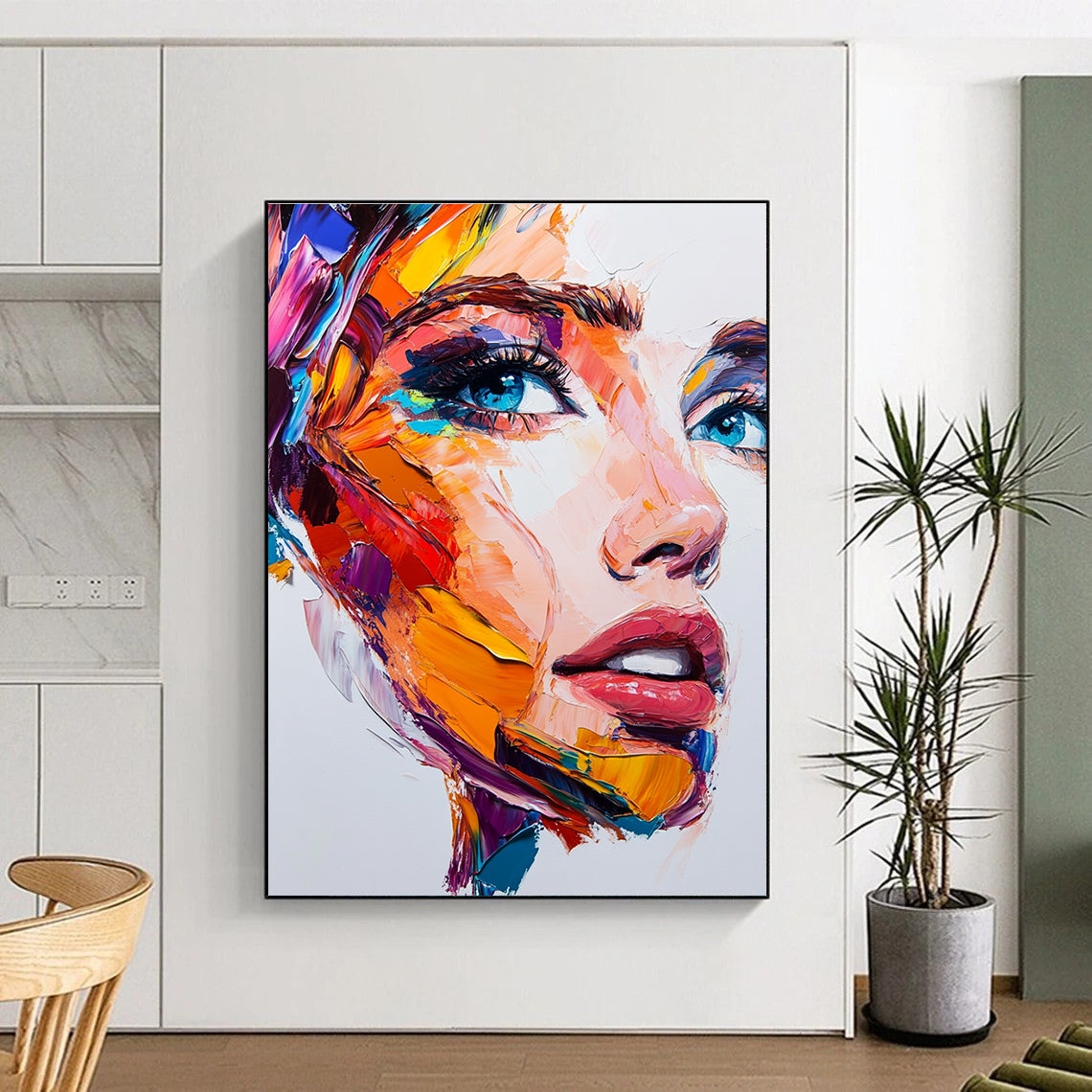 Colorful Face Painting Expressive Abstract Portrait GAB0323